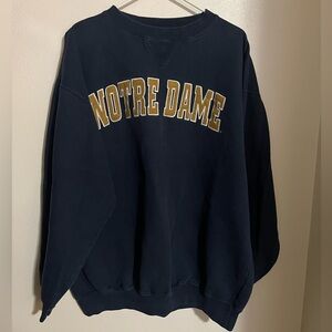 CHAMPS SPORTS Classic Fleece Vintage 90's Notre Dame Crewneck Navy Blue Men's XL